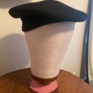 Vintage Beret Hat P.R.T. Ultrabasque 100% Wool Black Made in Czech Republic EUC